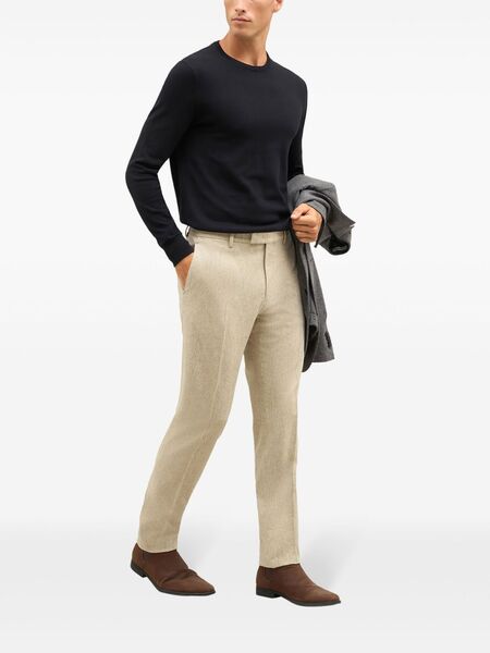  Boglioli Straight-leg Virgin-wool Chinos - Neutrals 
