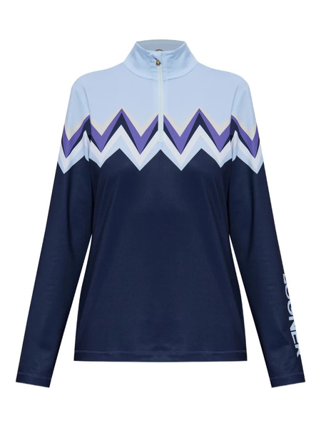  Bogner Beline Zigzag-pattern Zip T-shirt - Blue 