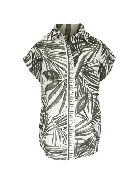  Bogner Charlet Leaf-print Blouse - White 