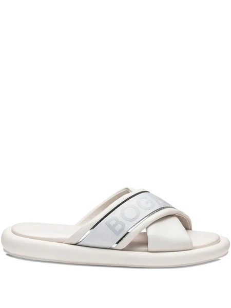  Bogner Criss-cross Logo Flat Sandals - White 
