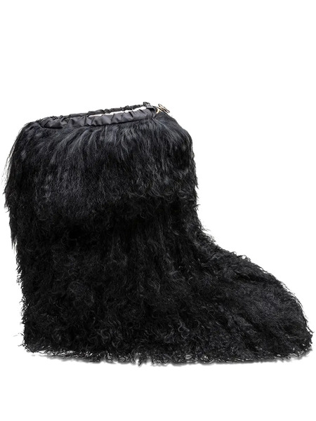  Bogner Furry Wool Boots - Black 