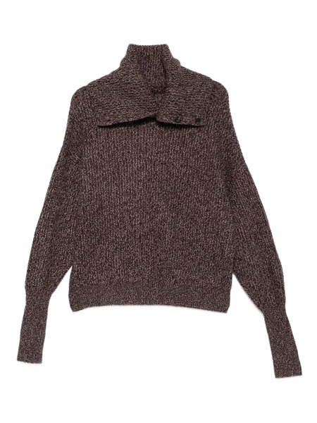  Bompard Button-collar Sweater - Brown 