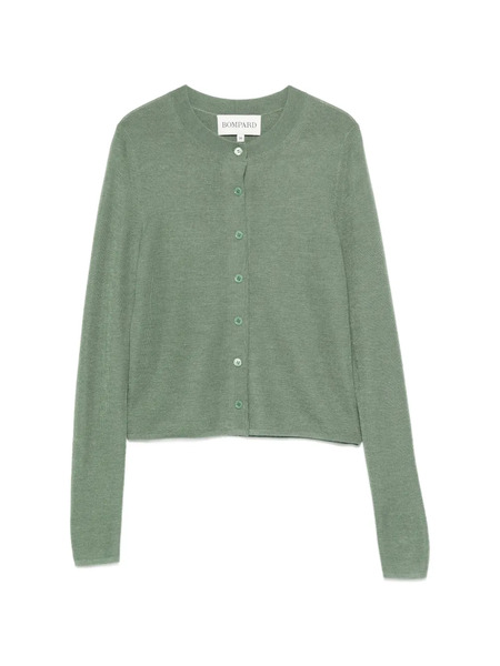  Bompard Button Cropped Cardigan - Green 