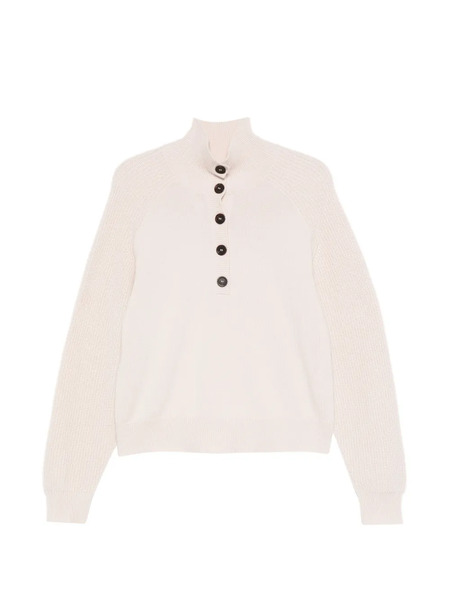 Bompard Buttoned High-neck Sweater - Neutrals 
