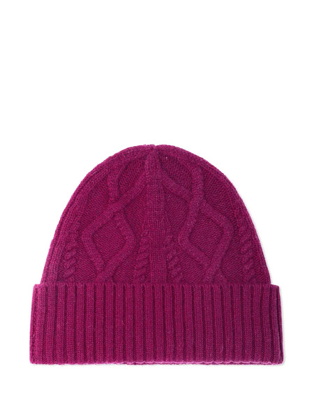  Bompard Cable-knit Beanie Hat - Purple 