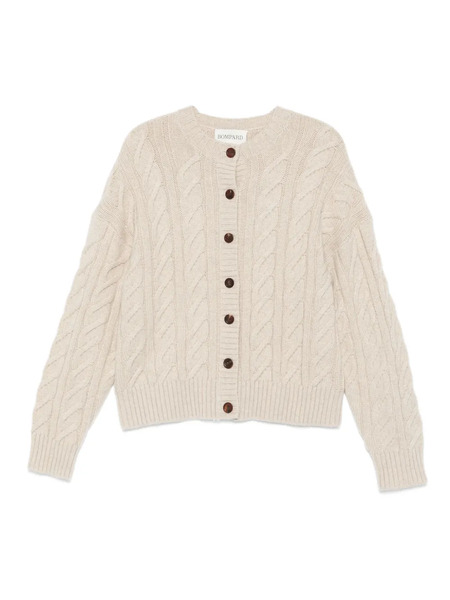  Bompard Cable-knit Crew-neck Cardigan - Neutrals 