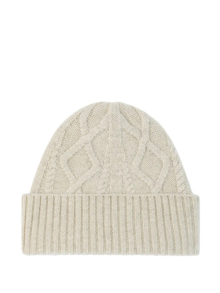  Bompard Cable-knit Ribbed Hat - Neutrals 