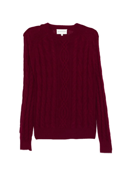  Bompard Cable-knit Round-neck Sweater - Red 