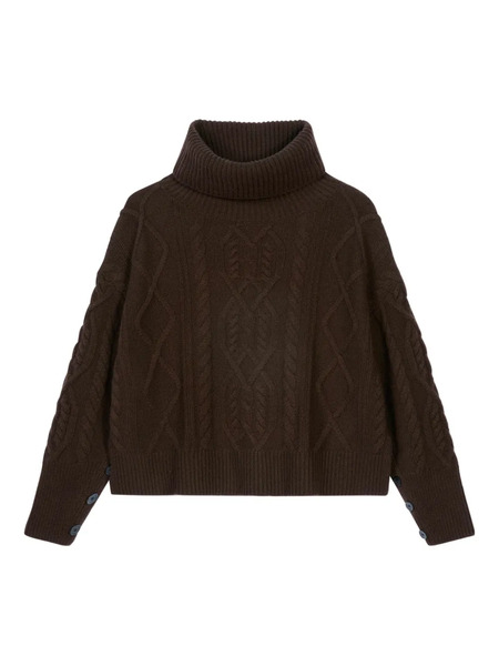  Bompard Cable-knit Turtleneck Sweater - Brown 
