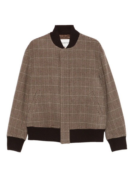  Bompard Check-pattern Bomber Jacket - Brown 