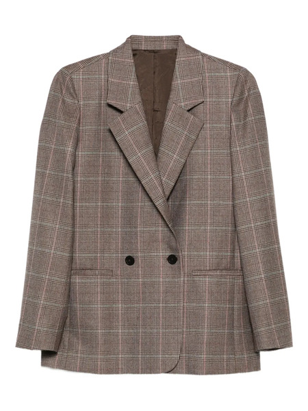  Bompard Checked Double-breasted Blazer - Brown 