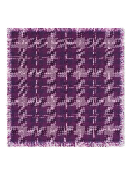  Bompard Checked Fringed Scarf - Purple 