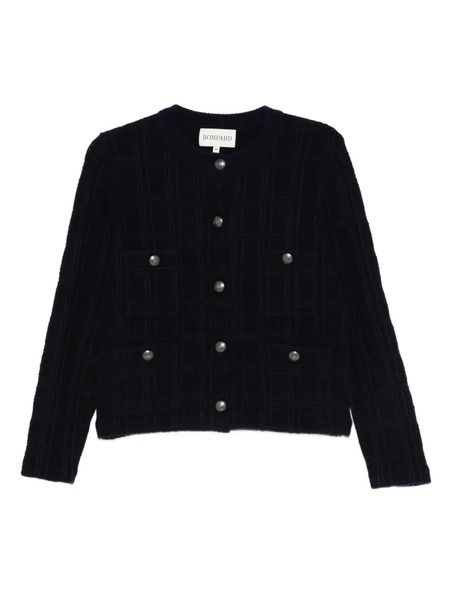  Bompard Crew-neck Tweed Jacket - Blue 