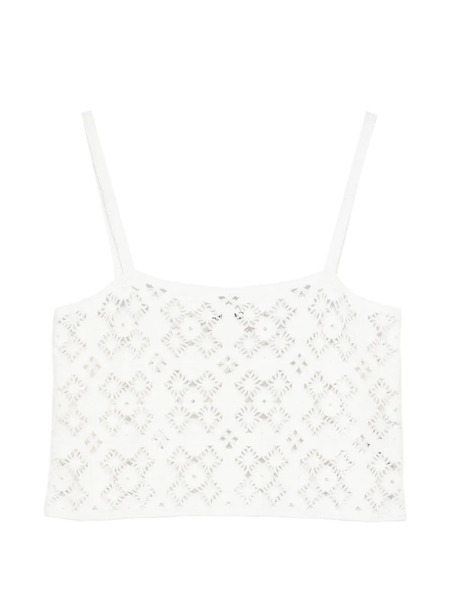  Bompard Crochet Openwork Top - White 