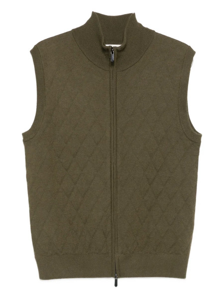  Bompard Diamond-pattern Vest - Green 