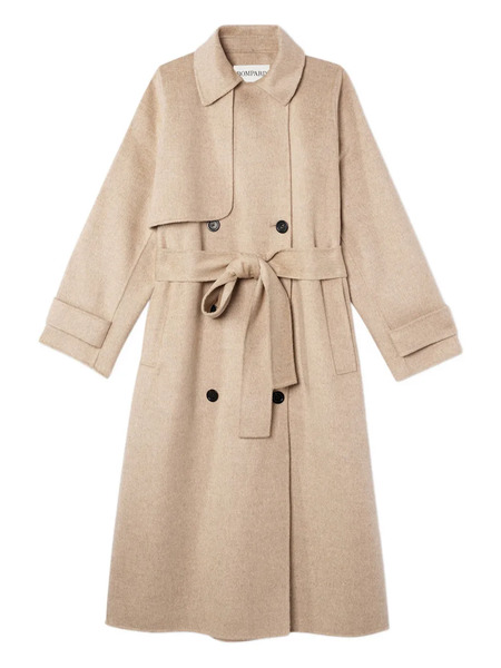  Bompard Double-breasted Belted Coat - Neutrals 