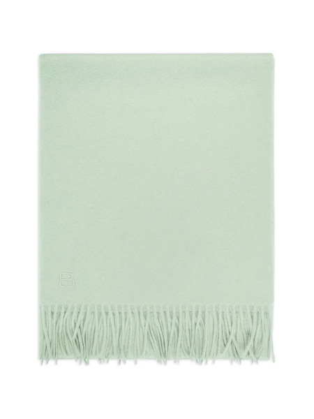  Bompard Fringed Monogram Embroidered Scarf - Green 