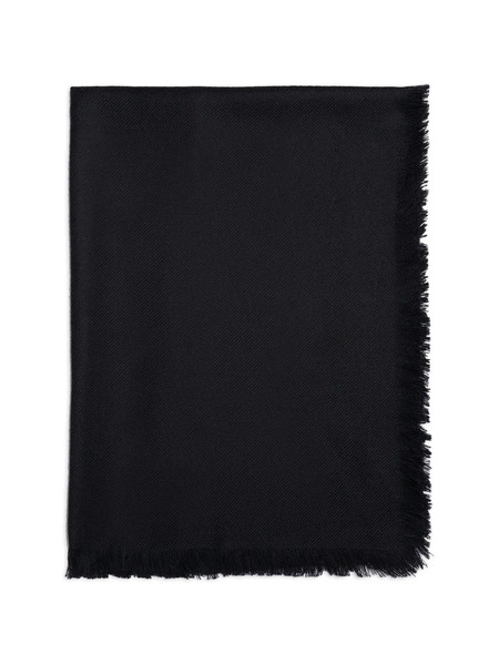  Bompard Fringed Twill Square Scarf - Black 