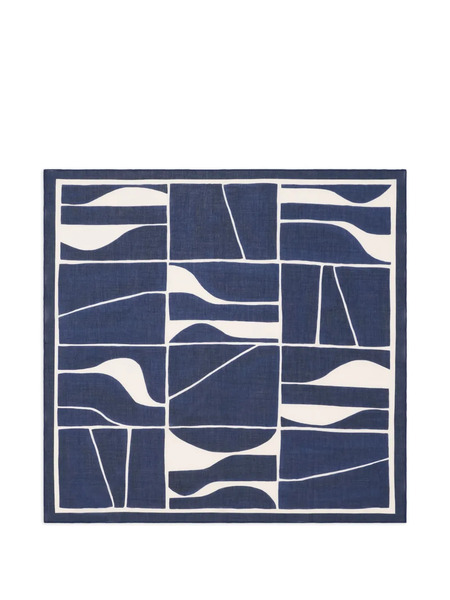  Bompard Geometric Printed Square Scarf - Blue 