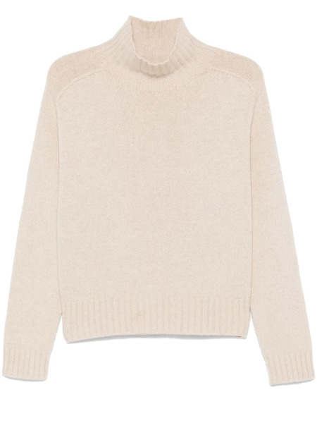  Bompard Hammer-sleeve High-neck Sweater - Neutrals 