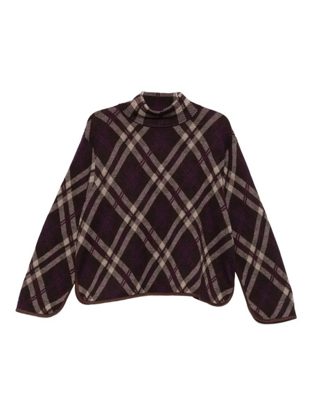  Bompard High-neck Tartan Sweater - Purple 