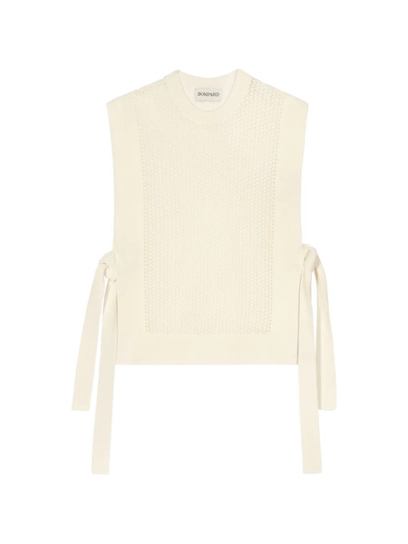  Bompard Hooded Pointelle Knitted Top - Neutrals 