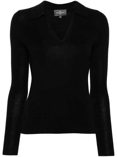  Bompard Knitted Polo Top - Black 