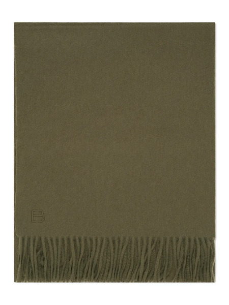  Bompard Monogram Fringed Scarf - Green 