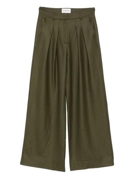  Bompard Pleated Belt-loops Trousers - Green 