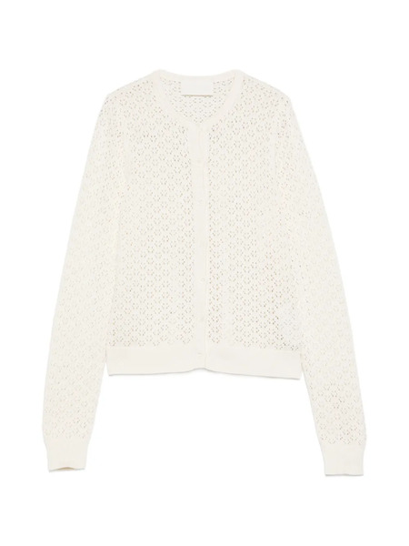  Bompard Pointelle Button Cardigan - Neutrals 