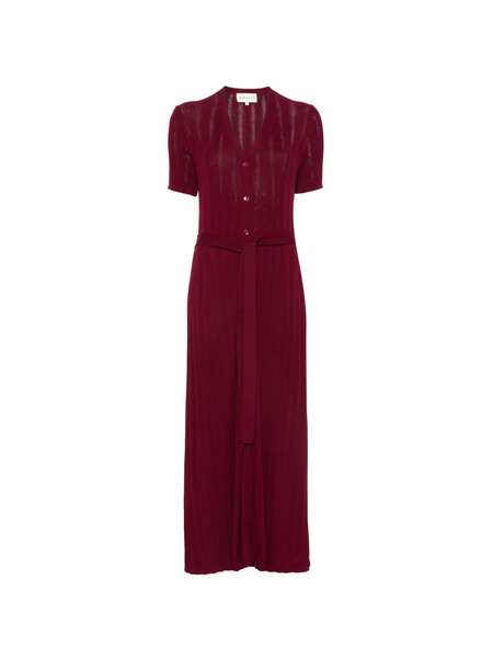  Bompard Ribbed Belted Maxi Dress - Red 