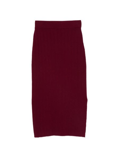  Bompard Ribbed Elasticated Midi Skirt - Red 