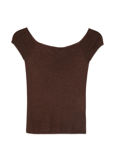  Bompard Ribbed Knitted Top - Brown 