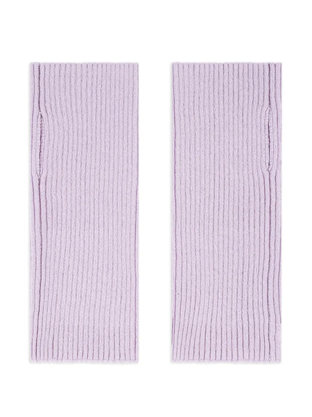  Bompard Ribbed Short Mittens - Purple 