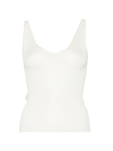  Bompard Ribbed V-neck Tank Top - Neutrals 