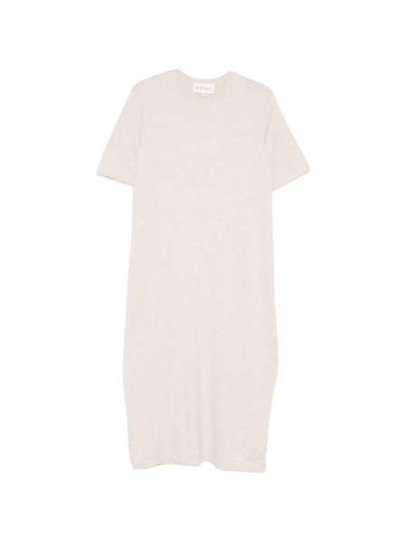  Bompard Side-slit Extrafine T-shirt Midi Dress - Neutrals 