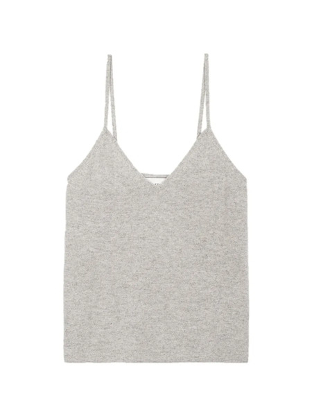  Bompard Strappy V-neck Knitted Top - Grey 