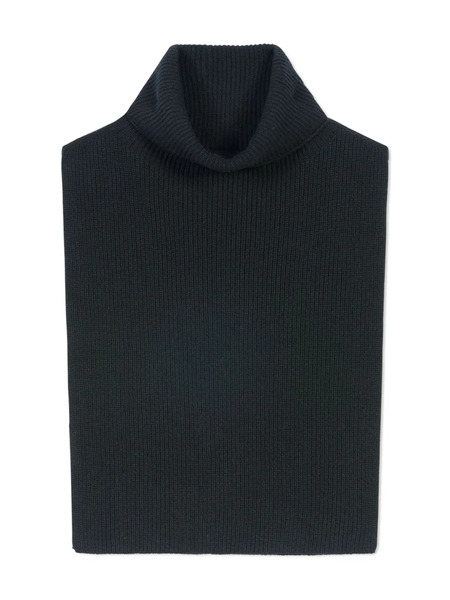  Bompard Turtleneck Ribbed Scarf - Black 