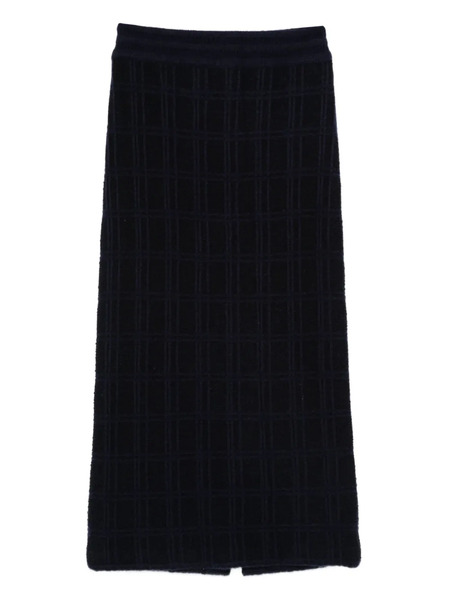  Bompard Tweed Elasticated Midi Skirt - Blue 