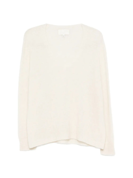  Bompard V-neck Long-sleeve Sweater - Neutrals 