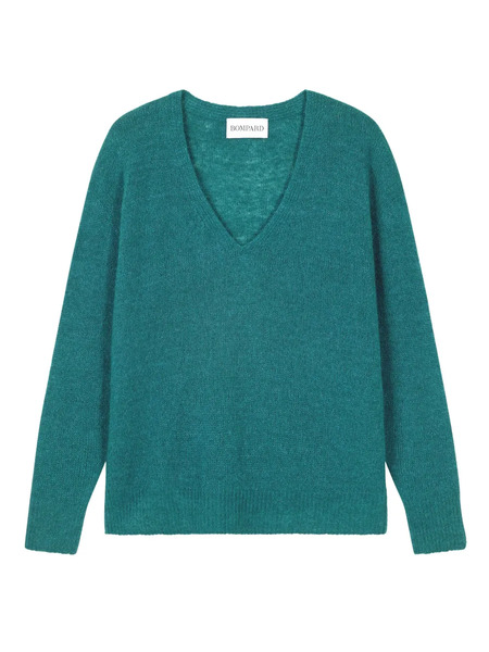 Bompard V-neck Ribbed Sweater - Green 