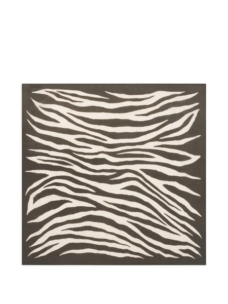  Bompard Zebra-print Square Scarf - Black 