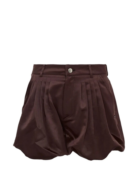  Bonbom Bubble Tuck Shorts - Brown 