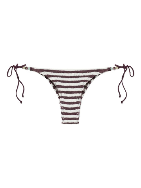  Bond-eye Beaded Tie Bikini Bottom - White 