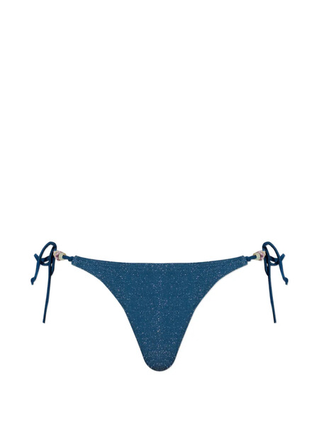  Bond-eye Beaded Tie Bikini Bottoms - Blue 