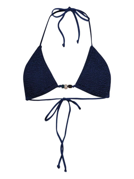  Bond-eye Ingrid Beaded Triangle Bikini Set - Blue 