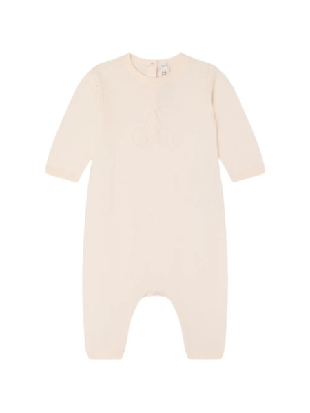  Bonpoint Buttoned Long-sleeve Romper - Pink 