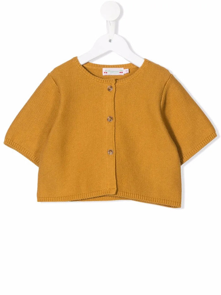  Bonpoint Buttoned Short-sleeve Cardigan - Yellow 
