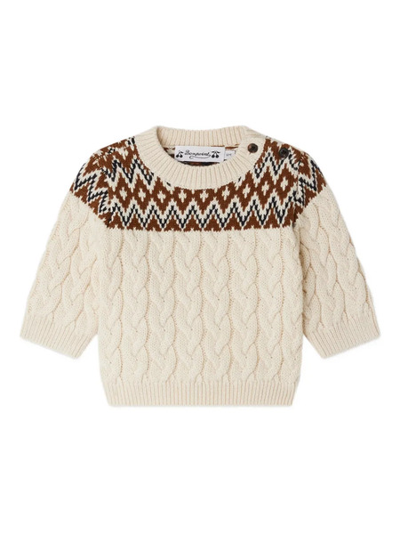  Bonpoint Cable-knit Patterned Sweater Knitwear - Neutrals 