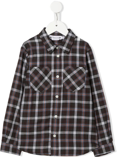  Bonpoint Check-pattern Long-sleeve Shirt - Brown 